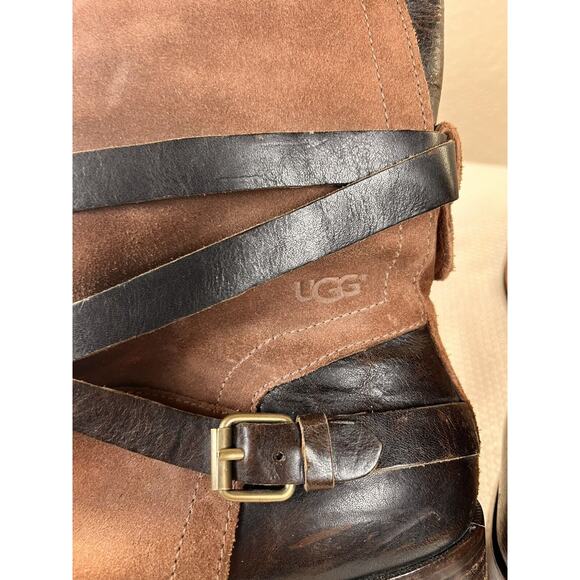 UGG Deanna Suede Leather Moto Boots Size 6‎ - Picture 10 of 10